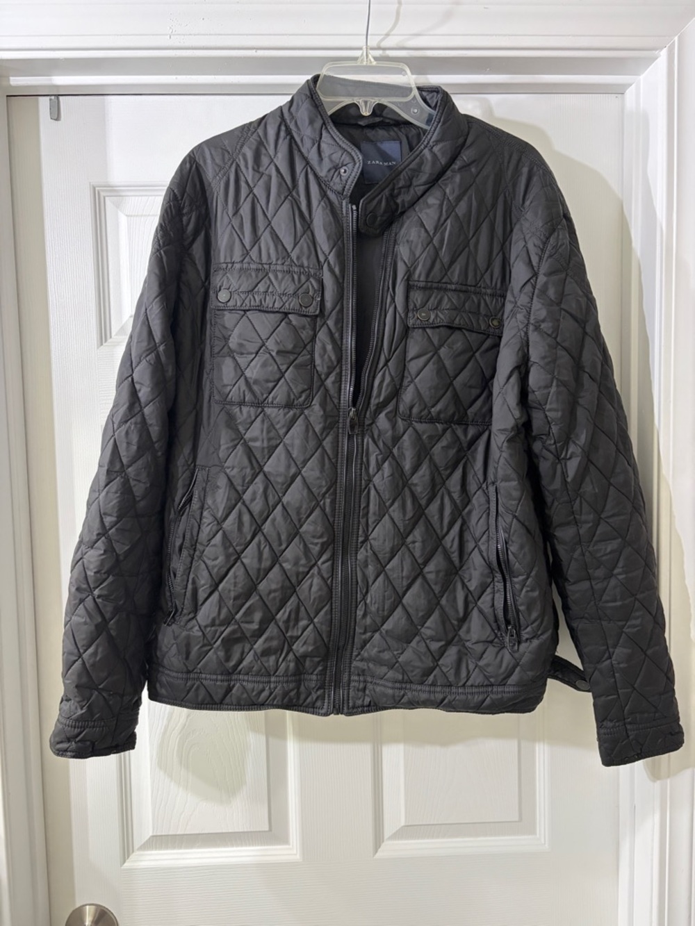 Zara Men's Quilted Puffer Black Coat Jacket